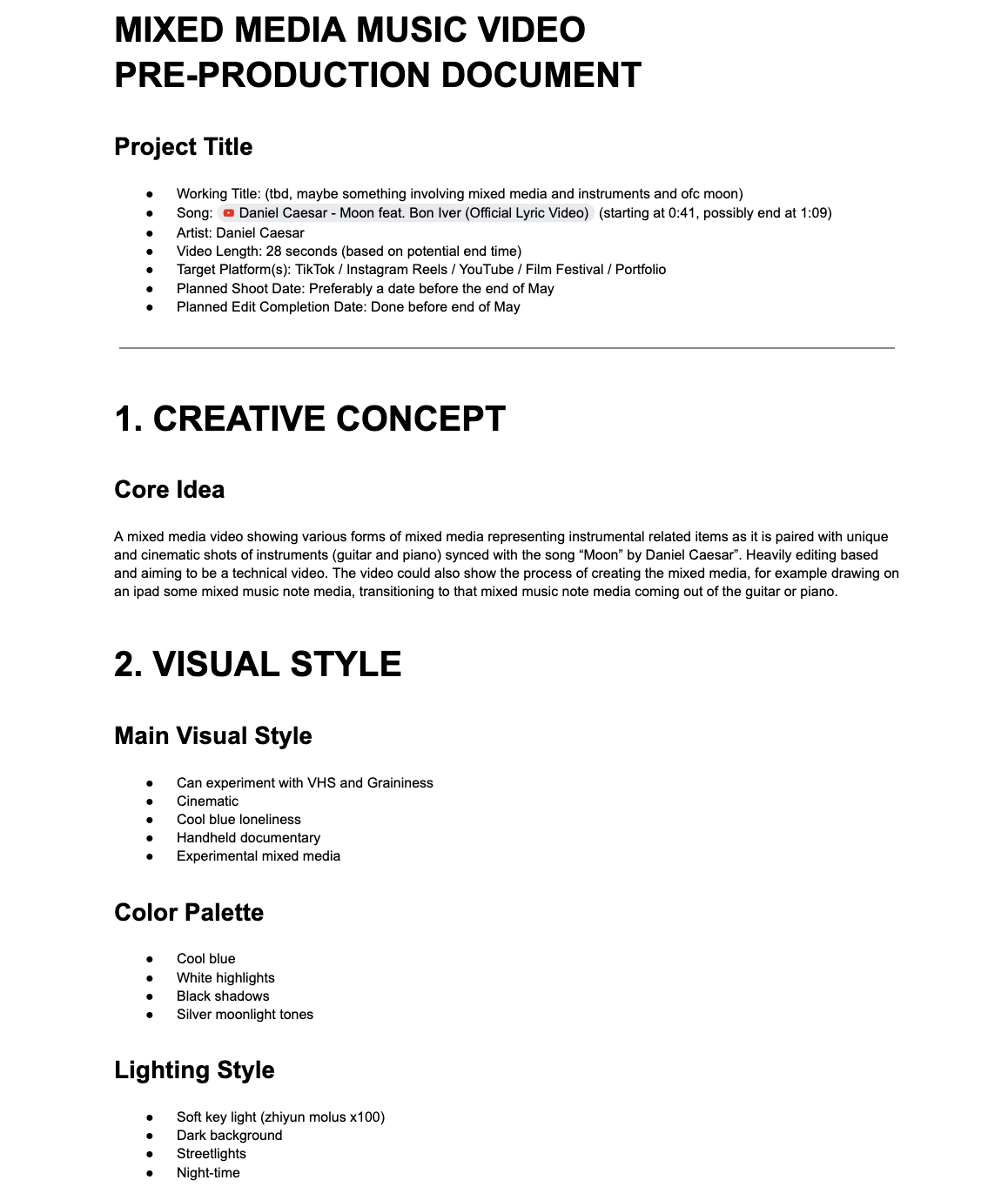 Moon Illustrated pre-production document